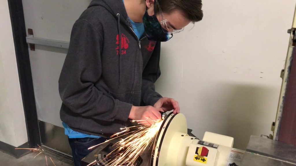 Sparks from sander